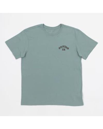 Brixton Homer Graphic Short Sleeve T Shirt In - Verde