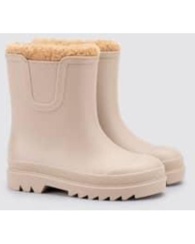 IGOR : Tokio Furry Lined Wellie Boots - Natural