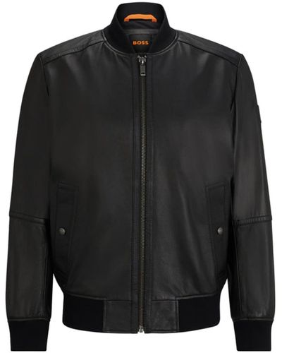 BOSS Jogipi Leather Jacket - Nero
