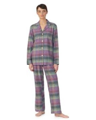 Ralph Lauren Brushed Twill Plaid Pyjamas - Blu