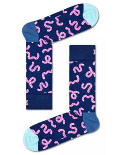 Happy Socks Worm Socks - Blue