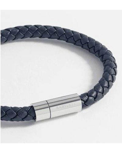 Estella Bartlett Navy Leather Plaited Bracelet - Blue