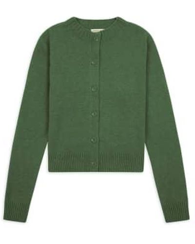 Burrows and Hare Knitted Cardigan - Green