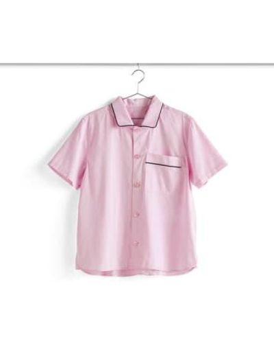 Hay Kurzärmliges Pyjama-Shirt mit Outline-Motiv - Pink