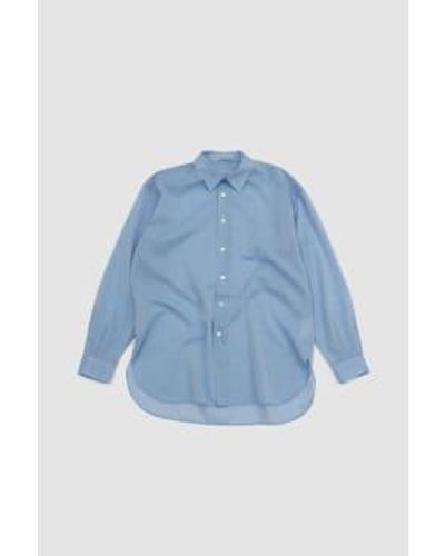 AURALEE Finx organdy shirt sax chambray - Bleu