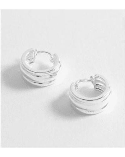 Estella Bartlett Chunky Textured Hoop Earrings - Metallic