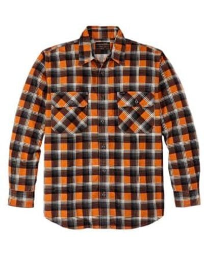 Filson Field Flannel Shirt Amber Rust Plaid - Arancione