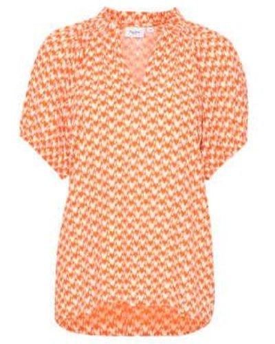 Saint Tropez Tessa blusa en tigerlily graphic - Naranja
