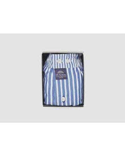 McAlson And White Striped Boxers L - Blue
