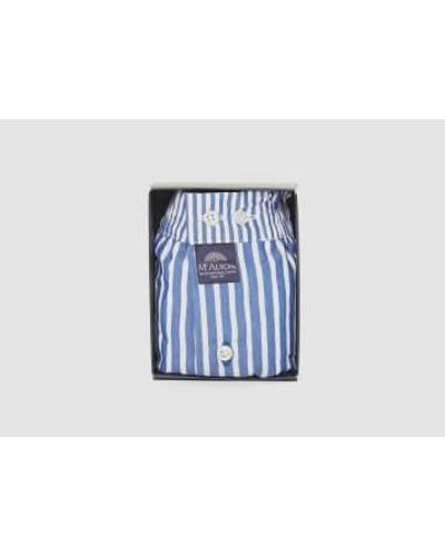 McAlson And White Striped Boxers L - Blue