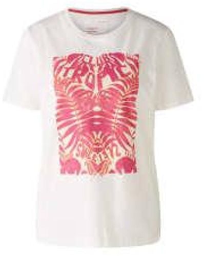 Ouí Printed T-shirt Cloud Dancer Uk 12 - Pink