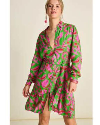 Pom | Afrika Mini Kleid - Grün