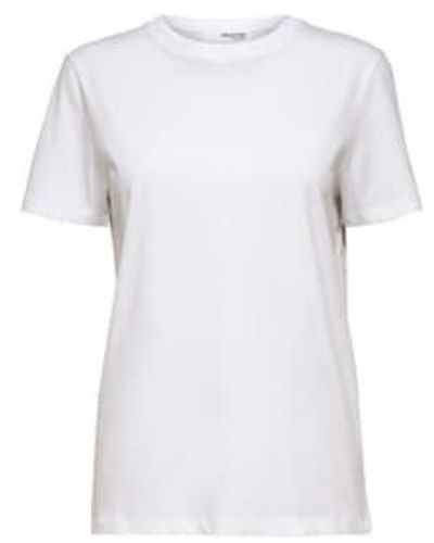 SELECTED O-neck tee - Weiß