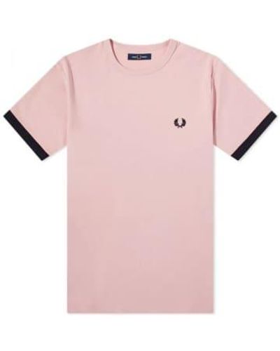 Fred Perry Ringer t-shirt chalky - Rosa