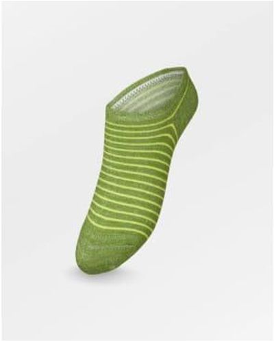 Becksöndergaard Stripe Glitter Sneakie Sock - Verde