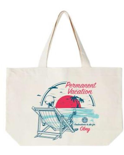 Obey Permanent Vacation Tote - Bianco