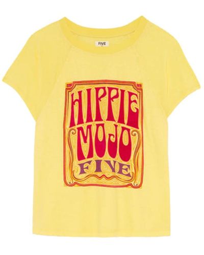 Five Jeans Jaune NTSE2330 Hippie Mojo T-shirt - Multicolore
