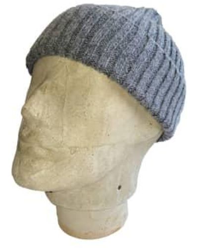 Merchant Menswear Ribbed Lambswool Beanie Mix / One Size - Gray