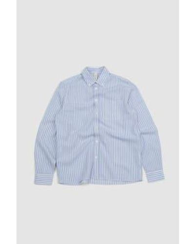 Another Aspect Shirt 1.0 Hockney Stripe S - Blue