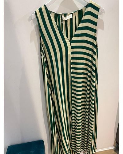 Natalie Martin Tova Maxi Dress Thick Stripe Ivory/green