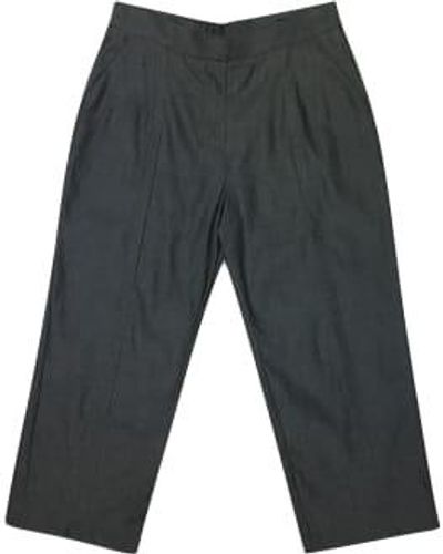AV London Cropped Cotton Wide Leg Trousers Size 6 /silver - Grey