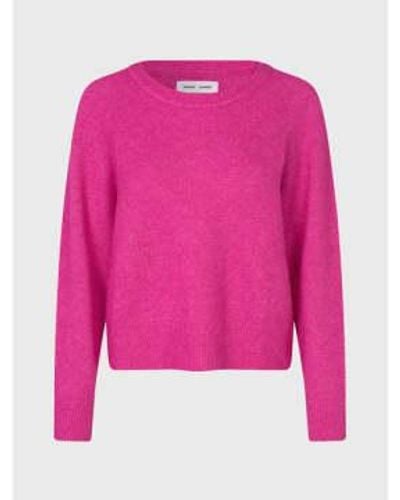 Samsøe & Samsøe Fuchsia Fedora Nor O N Short Sweater - Pink
