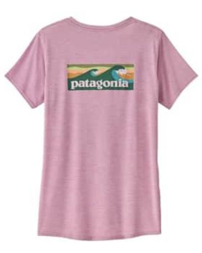 Patagonia T-shirt capilene cool daily graphic donna milk ascléa - Rose