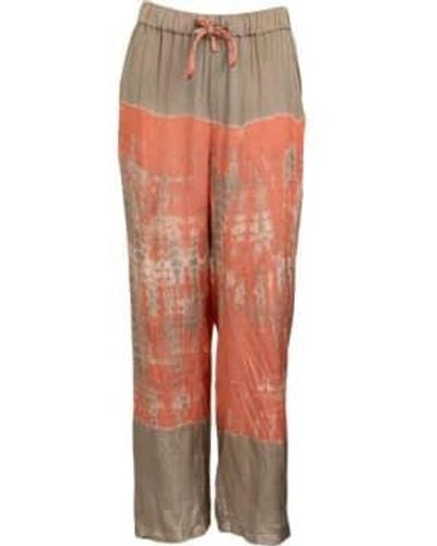 Costa Mani Pantalon teinture à cravate serpent dans le sable / corail - Orange