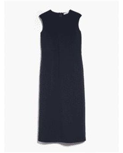Max Mara Pagine Sleeveless Midi Dress Size M Col Navy - Blu