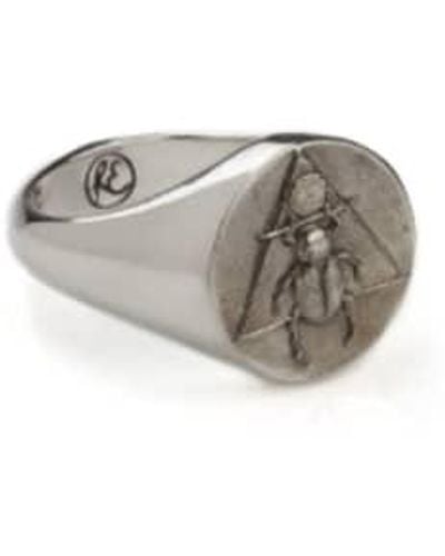 Rachel Entwistle The Scarab Signet Ring P / Silver - Grey