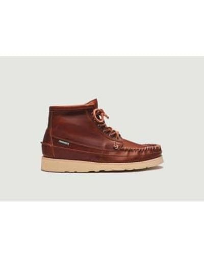 Sebago Seneca Leather Derbies Boots - Marrone