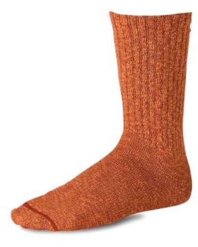 Red Wing Wing Heritage Cotton Ragg Sock 97371 Overdyed Rust Orange - Marrone