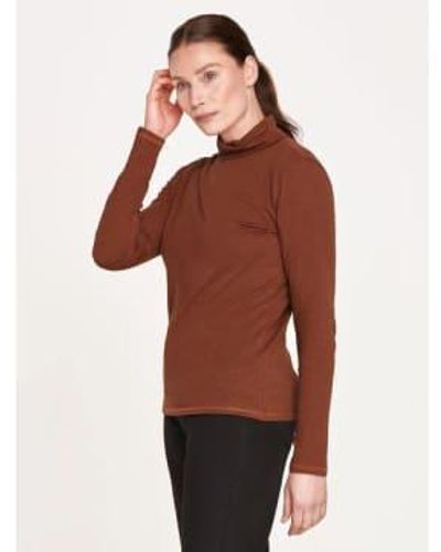Thought Fairtrade Organic Cotton Polo Neck Top Chestnut 6 - Red