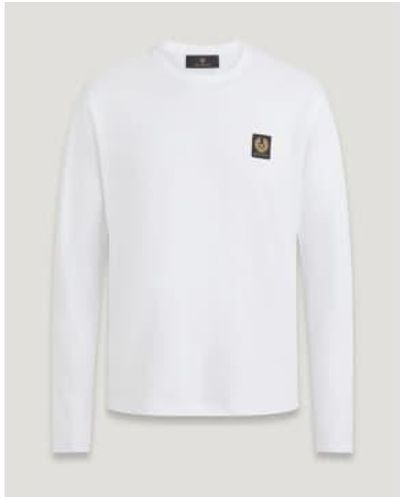 Belstaff Logo Long Sleeve T Shirt Size Xl Col - Bianco