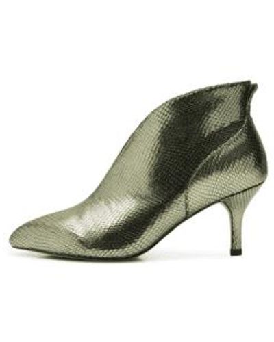 Shoe The Bear Valentine Leather Low Cut Bootie Silver Olive 40 - Green