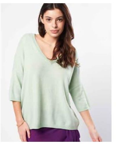 Les Tricots de Léa Martinettie V-neck Sweater 0 - Green