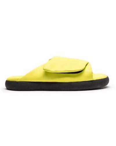 Tracey Neuls Holler Yellow Or Vegan Leather Slides - Giallo