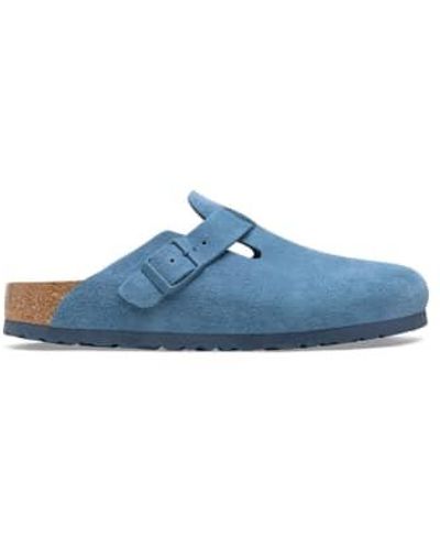 Birkenstock Boston Soft Foot Bed Suede Leather Elemental - Blu