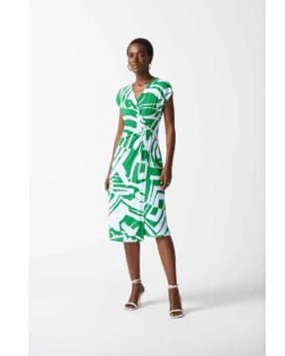 Joseph Ribkoff Abstract Print Wrap Dress 14 - Green
