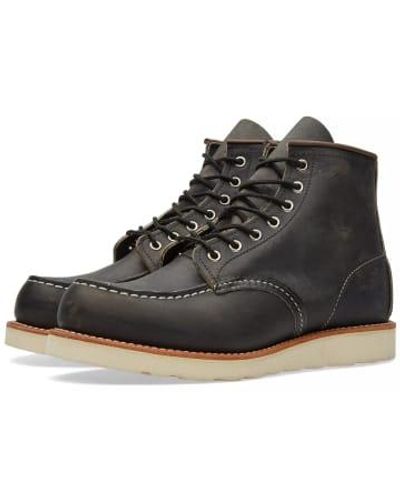 Red Wing Wing Shoes 8890 Heritage Work 6 Moc Toe Boot Charcoal Rough And Tough Leather - Nero