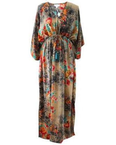 Powell Craft Robe chauve-souris florale colorée 'merida' - Multicolore