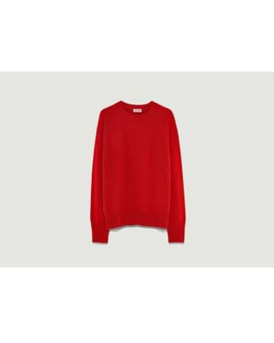 Tricot Cashmere Round Neck Sweater S - Red