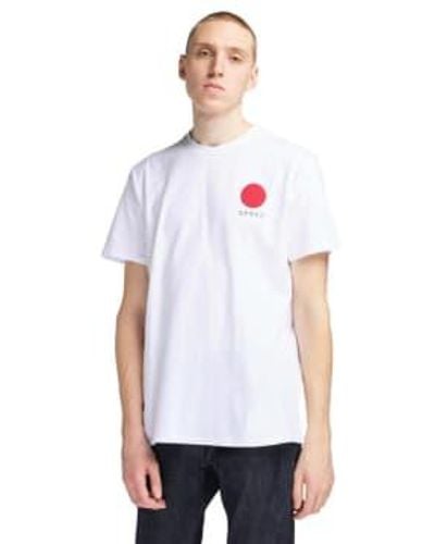 Edwin Camiseta sol japonesa prenda blanca lavado blanco