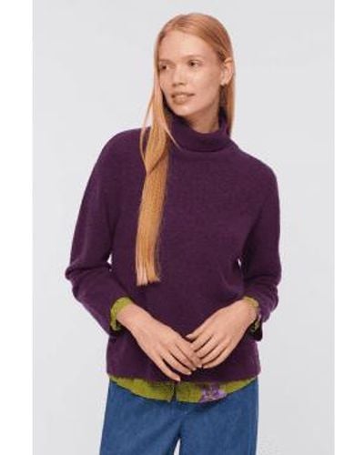 Nice Things Midneck Dark Sweater L - Purple