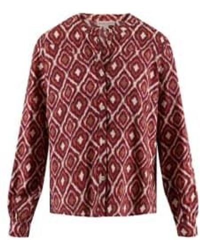 Zusss Blouse With Ikat Print /reddish -brown Small