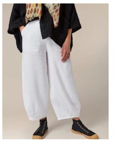 Sahara Pantalon bulle en lin tordue en blanc