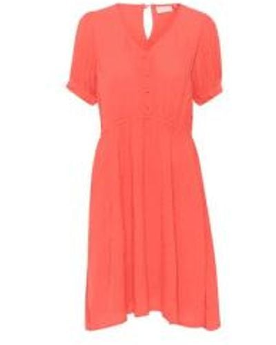 Kaffe Line Dress In Cayenne From - Rosso