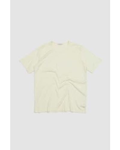 Lemaire Rib U Neck T Shirt Lemon Gaze - Bianco