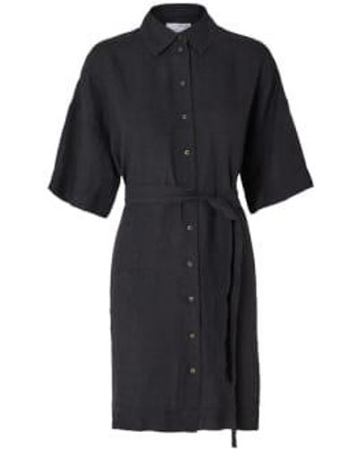 SELECTED Slflinnie Short Linen Dress 34 - Black