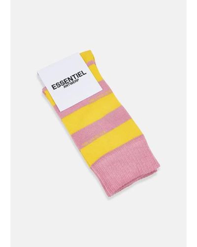 Essentiel Antwerp Adlaton Socks Light Pink Yellow - Multicolour